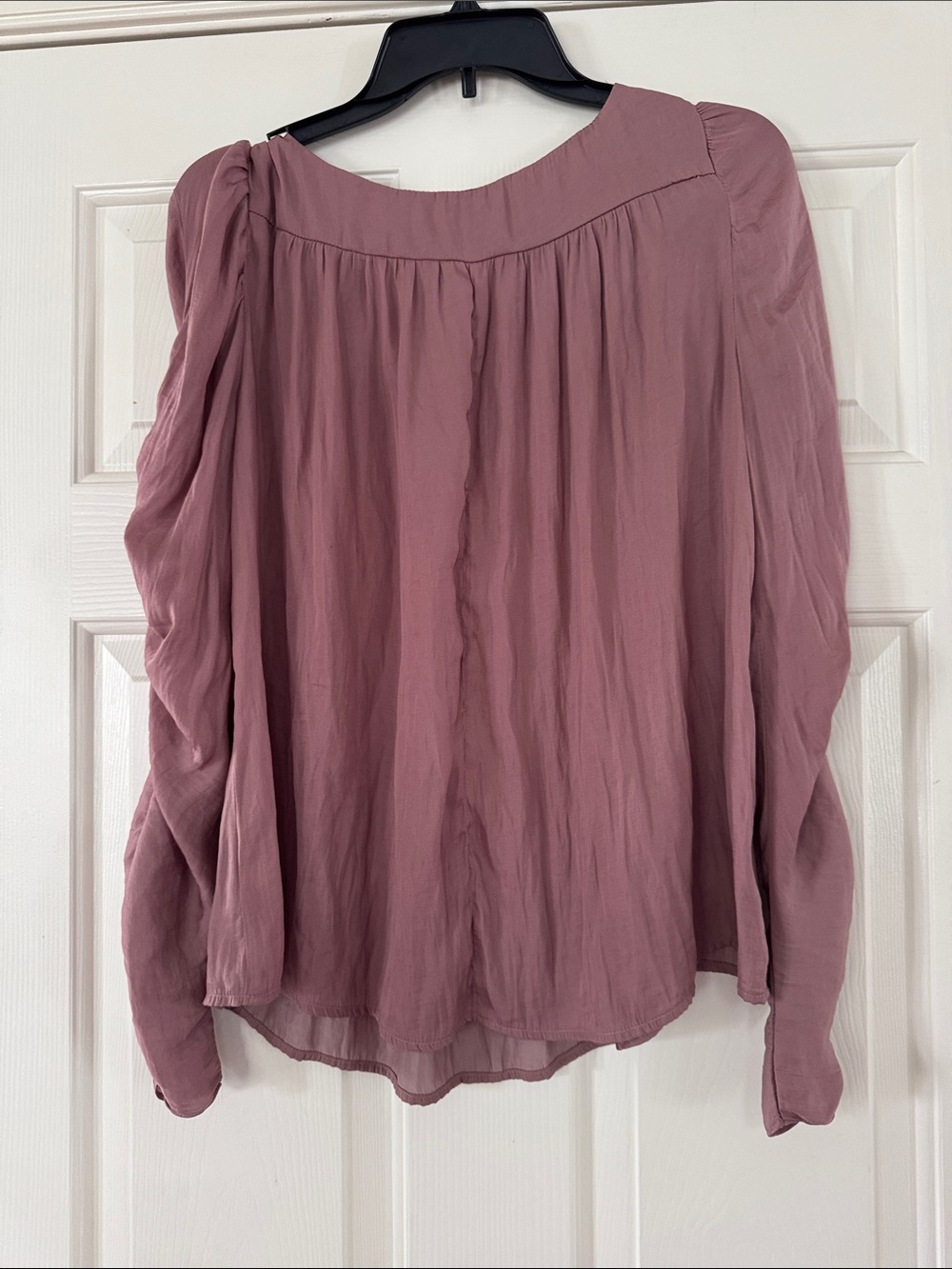 Mustard Seed Dusty Rose Gathered Long-Sleeve Blouse small - Picture 4 of 4